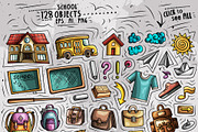 School Cartoon Doodle Big Pack, a Decorative Illustration by BALABOLKA (Thumbnail 11 of 13)