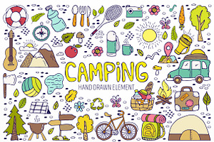 Camping hand drawn element, a Food Illustration by Bosotochka♥Art