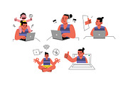 Remote Worker Man Vol 2, a Work Illustration by SLAB! Design (Thumbnail 3 of 3)