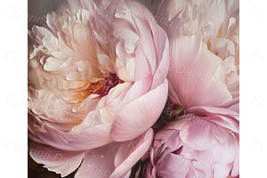 Paintings Of Peonies & Roses Flowers