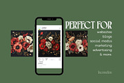15 Dark Botanical Backgrounds, a Wallpaper Graphic by Incomelion (Thumbnail 4 of 6)