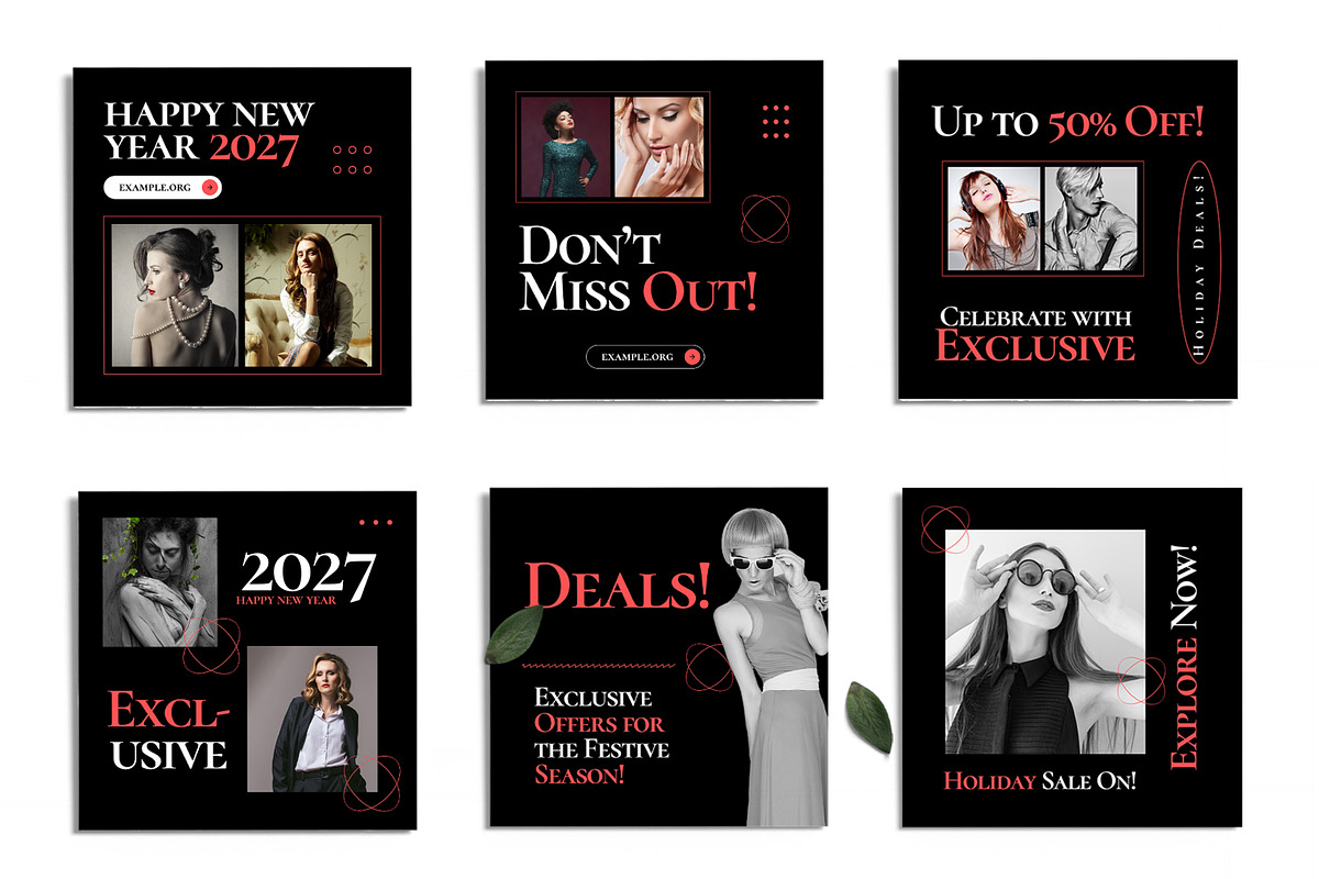 Black NewYear 2027 Social Media Post, a Social Media Template by ContestDesign (Photo 1 of 4)