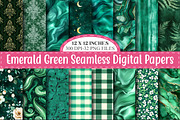 Emerald Green Digital Papers, a Pattern Graphic by designcity5 (Thumbnail 1 of 5)