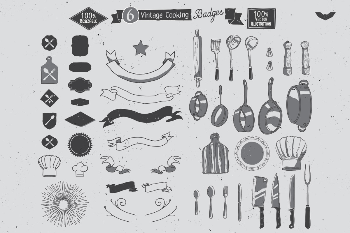6 Vintage Cooking Badges, a Branding & Logo Template by PaperBat (Photo 5 of 5)