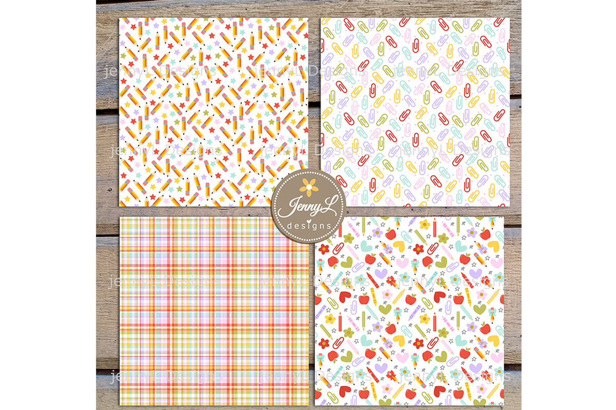 Back to School SEAMLESS DigitalPaper, a Pattern Graphic by JennyL Designs (Photo 6 of 8)