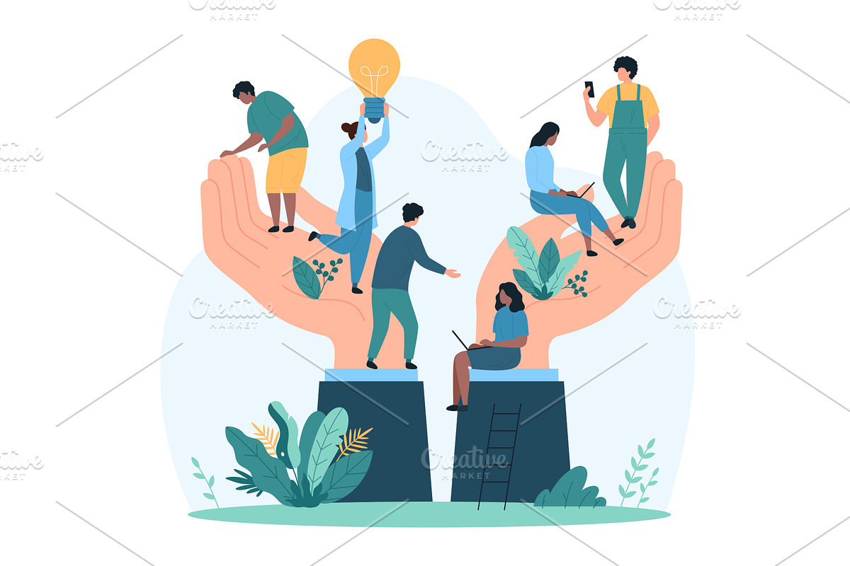 Support wellbeing personnel growth, a Person Illustration by Flashvector