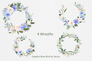 Pastel Flowers in Pink and Blue, an Illustration by Graphic Blue Bird (Thumbnail 3 of 7)