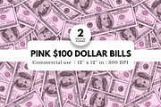 Pink 100 Dollar Bills Digital Papers, a Background Graphic by NorthWindPixels (Thumbnail 1 of 4)