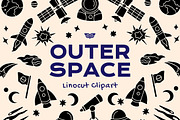 Outer Space Linocut, an Object Illustration by ClayStudio (Thumbnail 1 of 8)