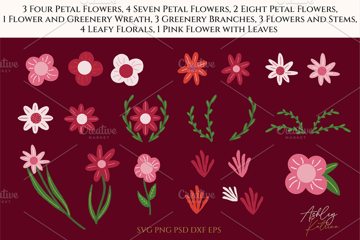 56 Romantic Folk Art Cliparts, an Object Graphic by Ashley Katrina (Photo 4 of 14)