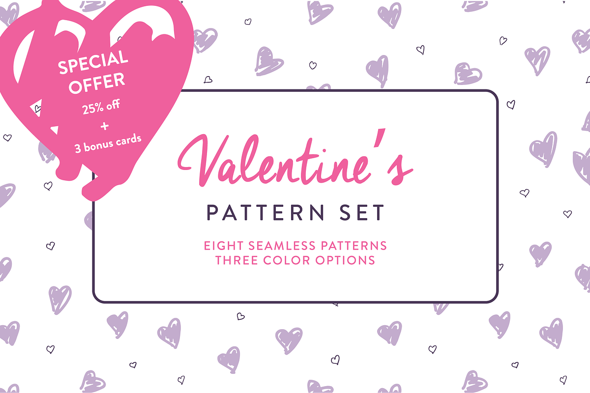 Valentine's Pattern Set, a Pattern Graphic by annakatecreates (Photo 1 of 6)