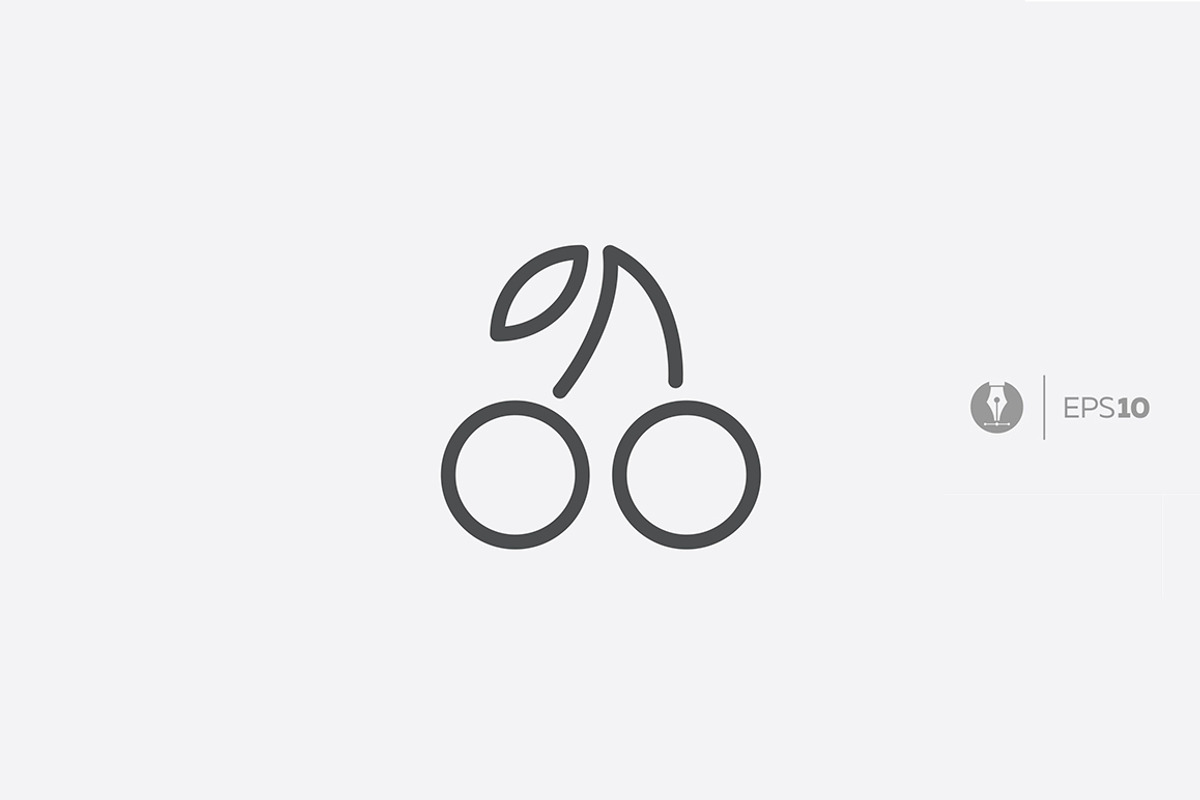 Abstract vector cherry icon, an Icon by Flower Travelin Man