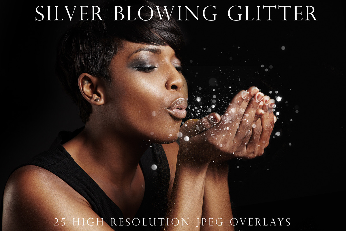 Blowing silver glitter overlays, an Object Graphic by Paper Farms (Photo 1 of 6)
