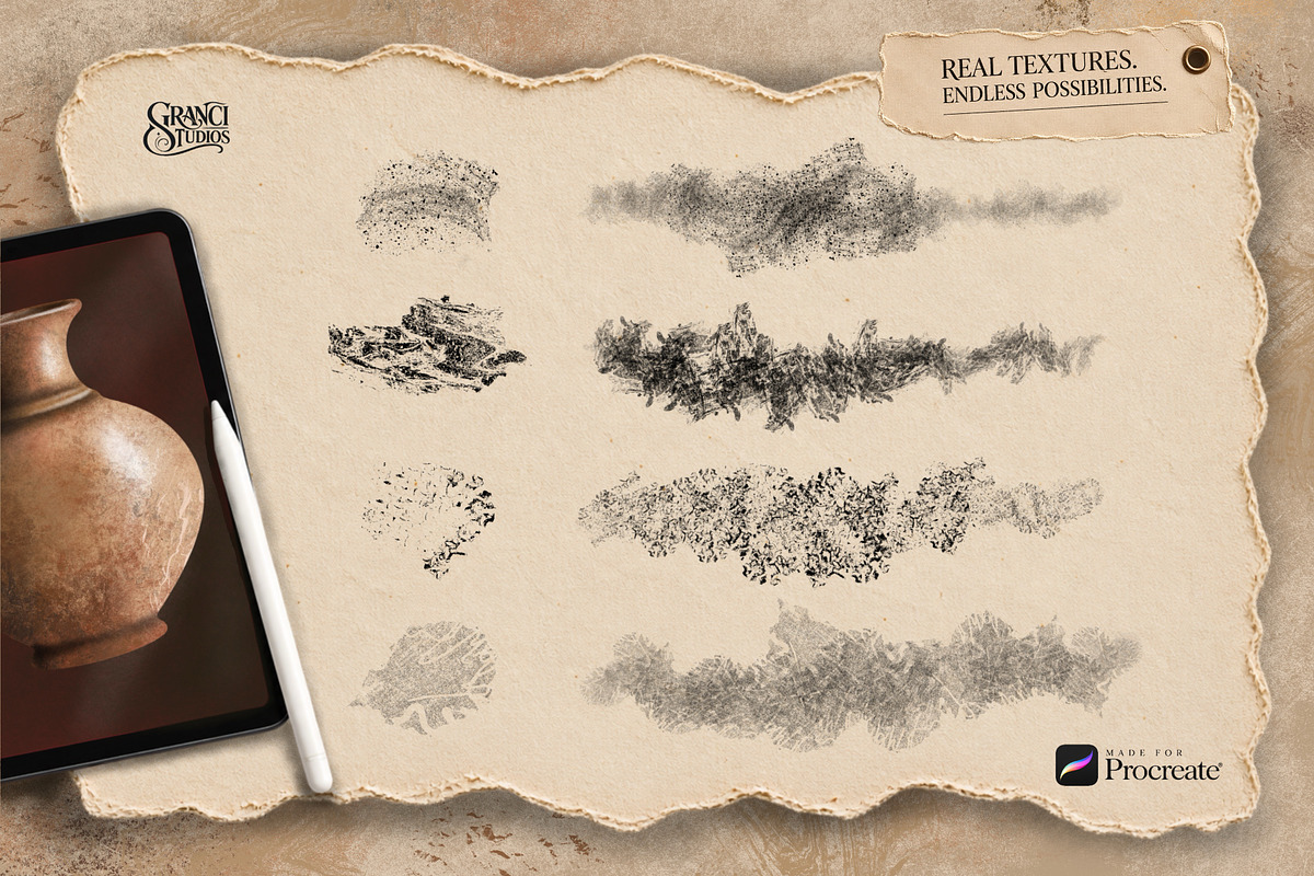 Textures Volume 1 -Procreate Brushes, a Brush Add-On by GRANCI STUDIOS (Photo 2 of 7)