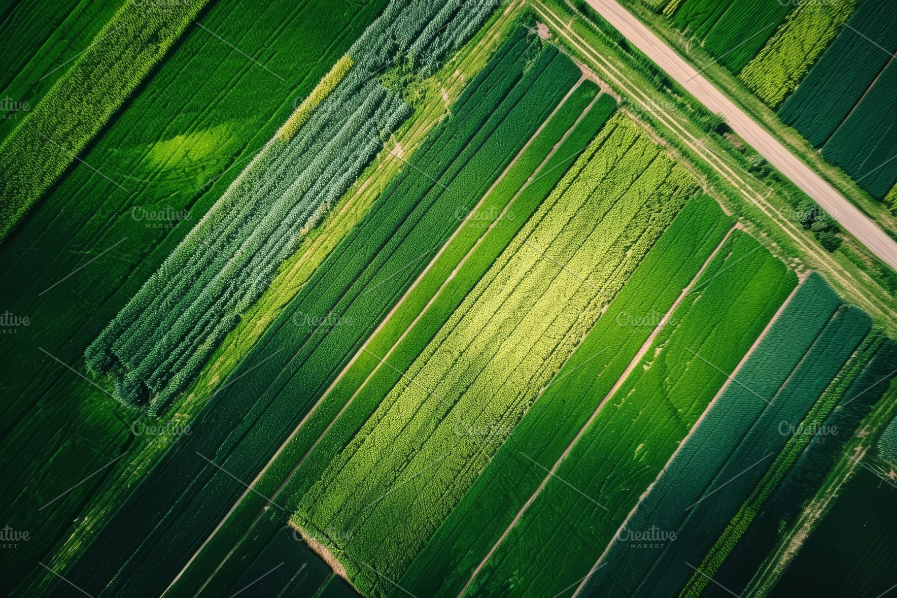 Expansive fields showcase lush green, a Photo by Tanuart