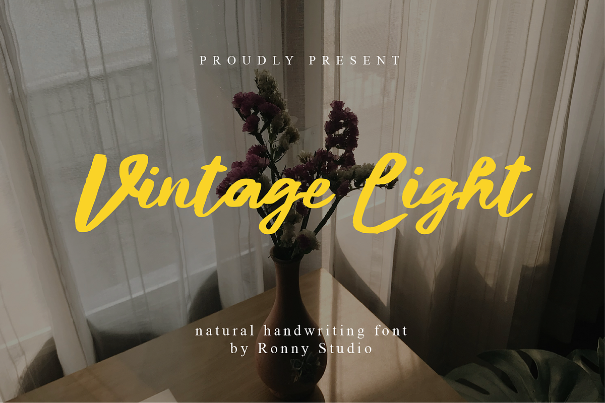 Vintage Light Natural Handwriting, a Font by Ronny Studio (Photo 1 of 9)
