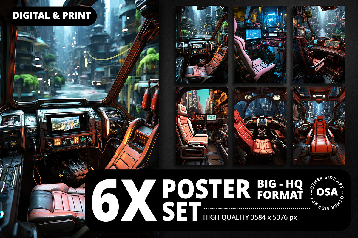 Cyberpunk Vehicle Interior Poster, a Background Graphic by Other Side Art (Photo 1 of 5)