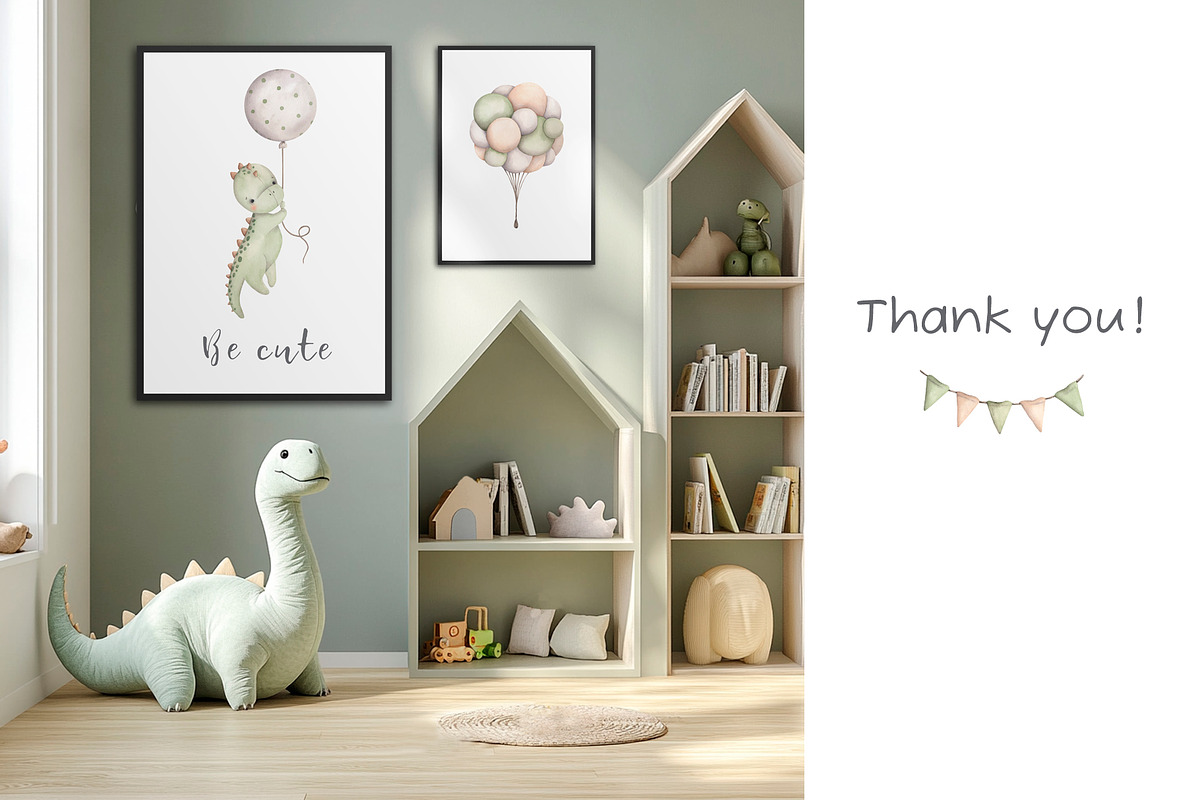 Dinosaur party, an Animal Illustration by NellyaEgorova (Photo 10 of 10)