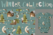 Winter Watercolor Patterns, a Pattern Graphic by watercolor kamill (Thumbnail 1 of 11)