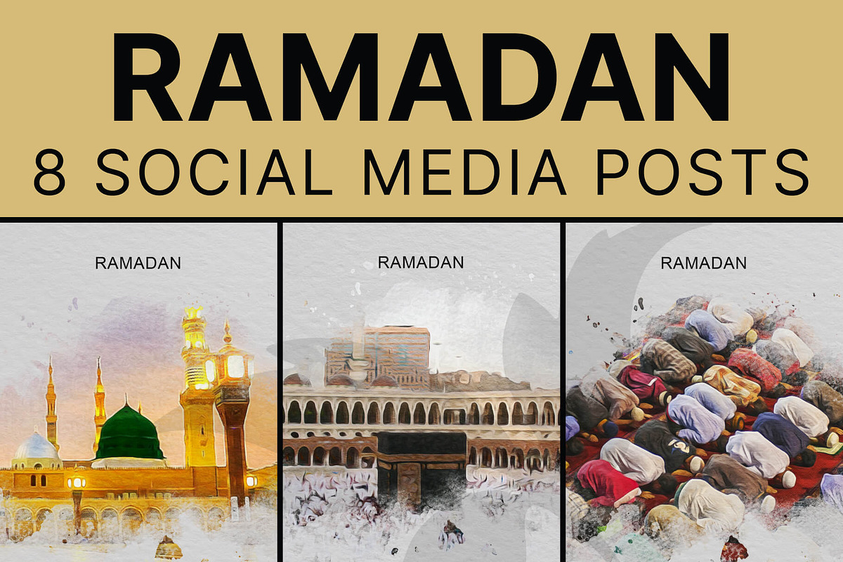 8 Ramadan Social Media Design Posts, a Social Media Template by Walldecorated (Photo 1 of 4)