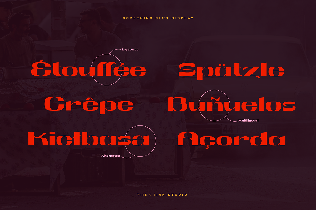Screening Club Display, a Sans Serif Font by PiiNK iiNK STUDiO (Photo 12 of 12)
