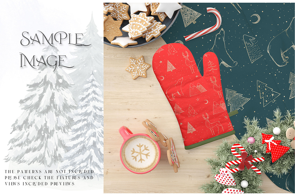 Christmas Oven Mitt & Potholders, a Product Mockup by mock-ups (Photo 16 of 16)