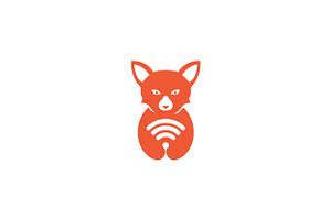 Space Animal Fox With Internet Logo