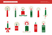 Vintage Christmas Candles, a Decorative Illustration by Little Bean (Thumbnail 2 of 5)