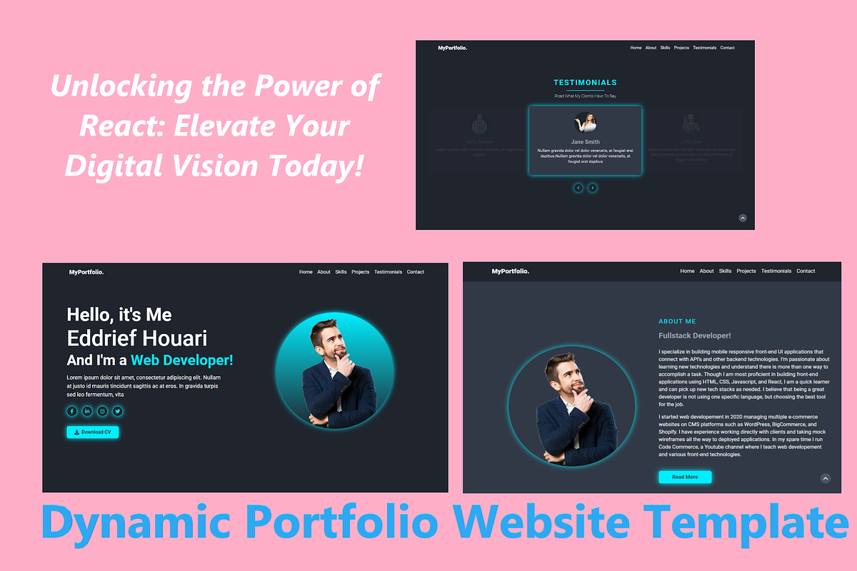 Dynamic Portfolio Website Template, a Landing Page Template by WebMasteryStudio (Photo 2 of 7)