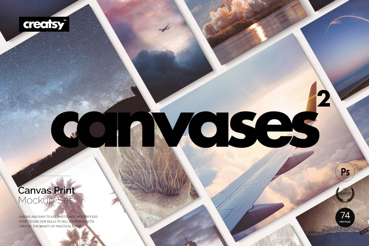 Canvas Print Mockup Set, a Poster Template by creatsy5 (Photo 1 of 12)