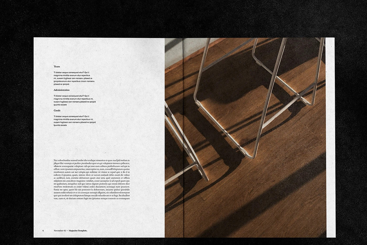 VERLAG - InDesign MAGAZINE TEMPLATE, a Magazine Template by KOZMIKDZN (Photo 3 of 10)
