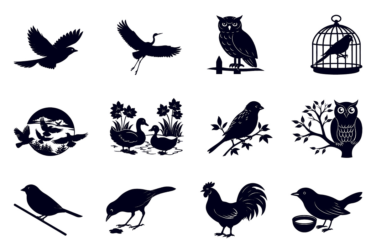 100 Birds Silhouette Bundle, an Illustration by Creative_View (Photo 3 of 4)