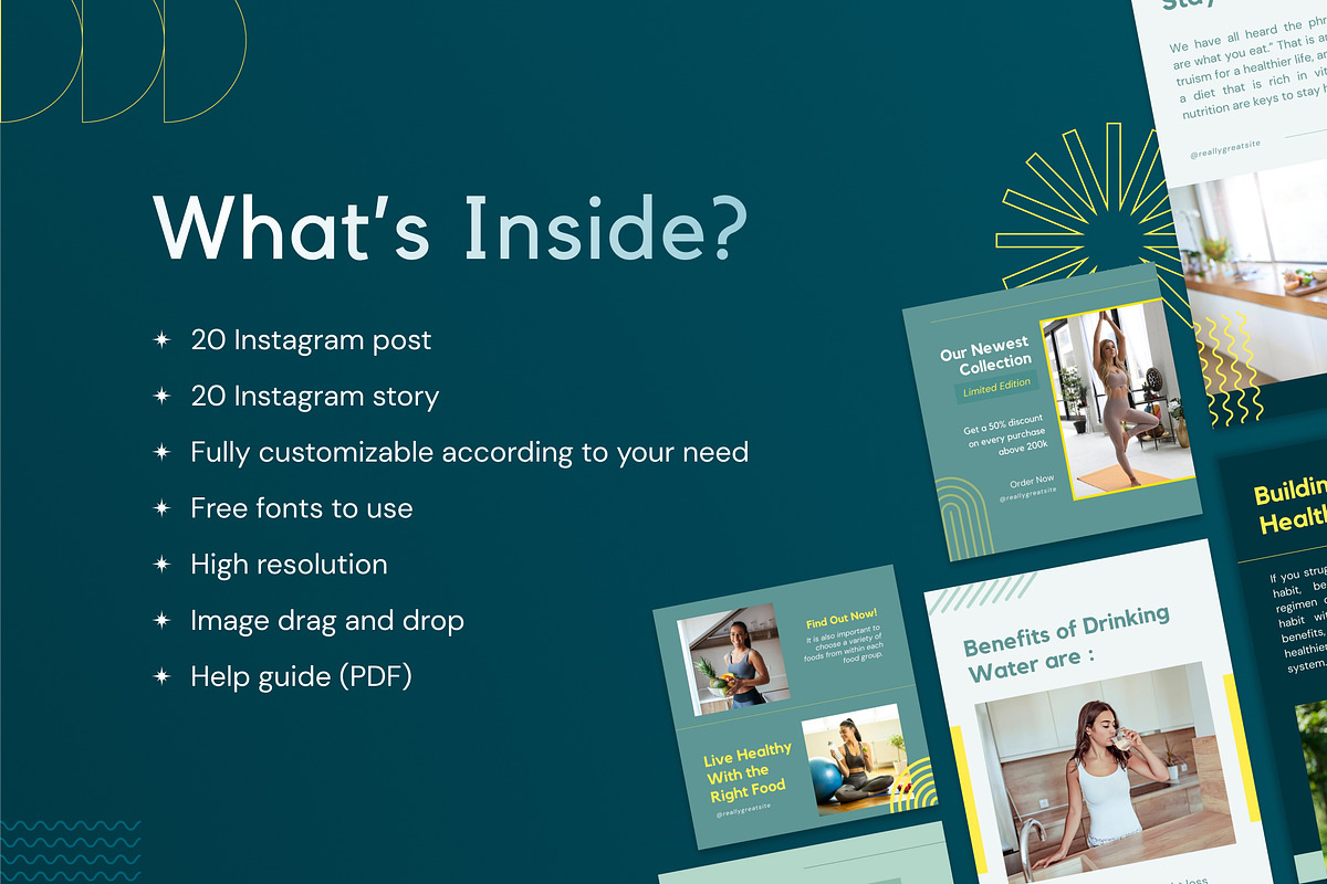 Healthy Coach 2in1 Canva Template, a Social Media Template by Brandearth RRGraph (Photo 2 of 8)