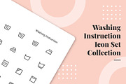 Washing Instruction Icon Set Collect, an Outline Icon by DailyYouth (Thumbnail 1 of 3)