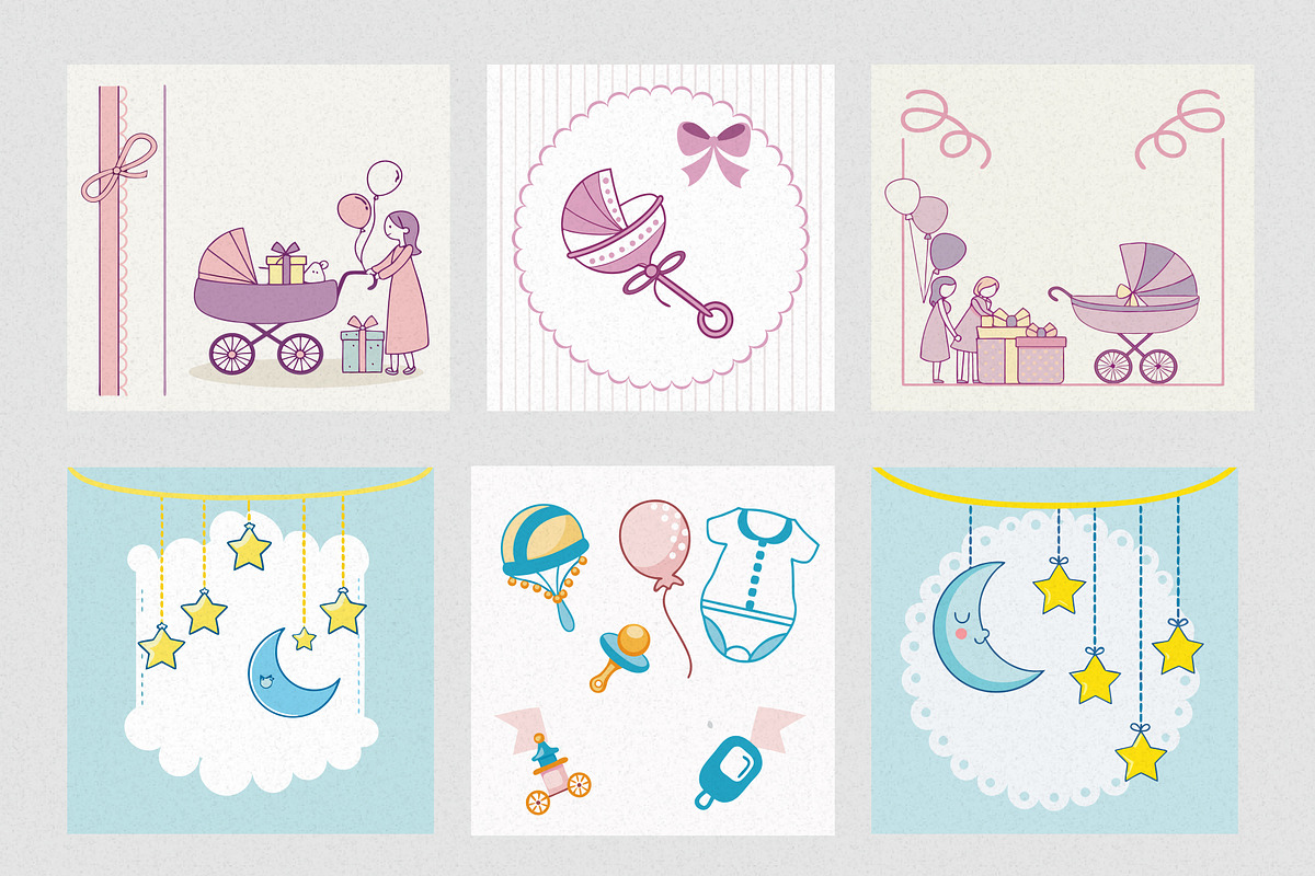 Baby Shower Clipart Bundle, an Illustration by Helospace (Photo 6 of 10)