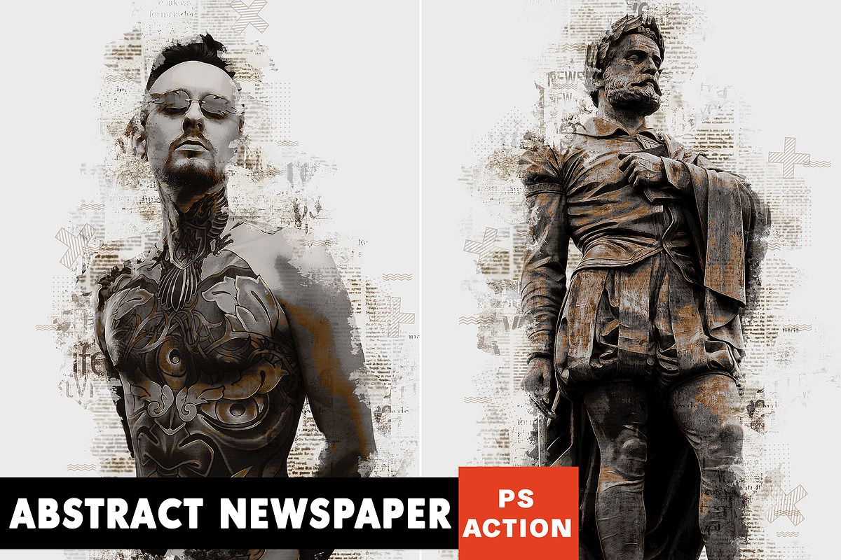 Abstract Newspaper Photoshop Action, an Action Add-On by AB-TheDesigner (Photo 1 of 4)