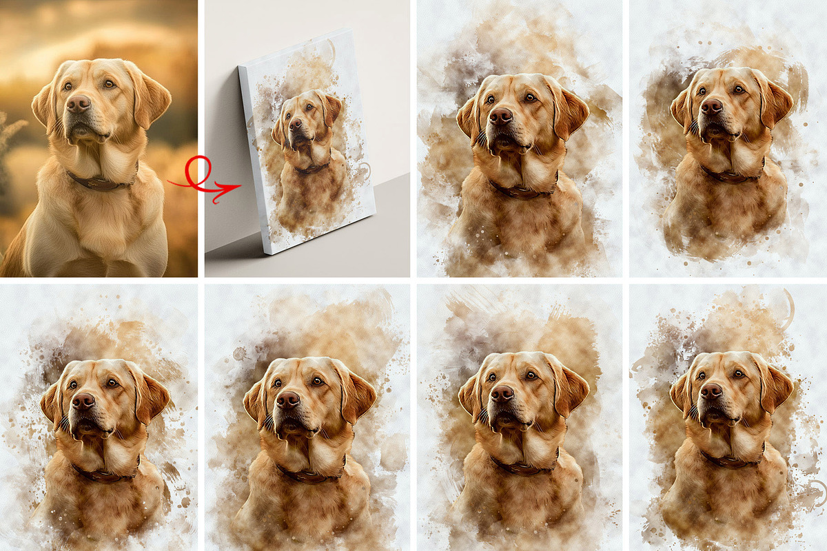 Custom Watercolor Pet Template, an Action Add-On by MRI STUDIO (Photo 2 of 23)