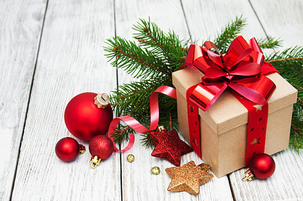Christmas decorations containing christmas, gift, and box, a Holiday Photo by Olena Rudo