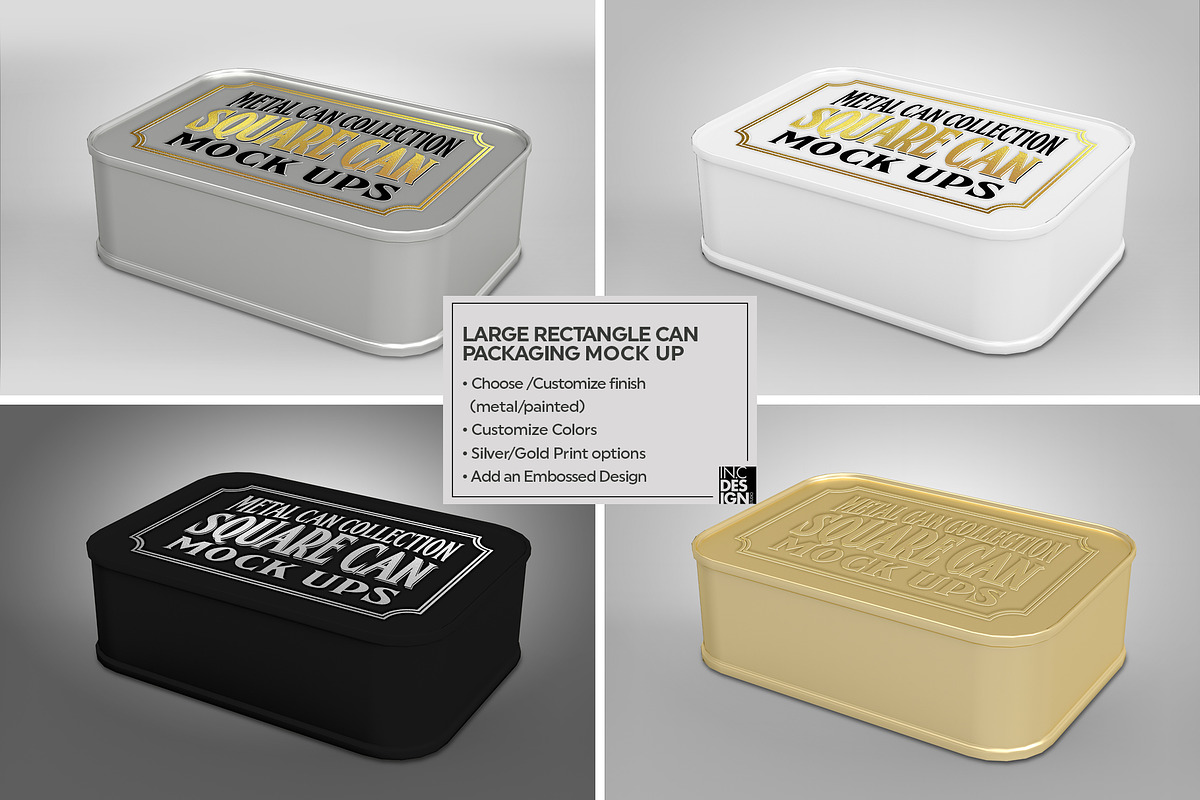 Large Rectangle Tin Packaging Mockup, a Cups & Container Mockup by INCDesign (Photo 5 of 5)