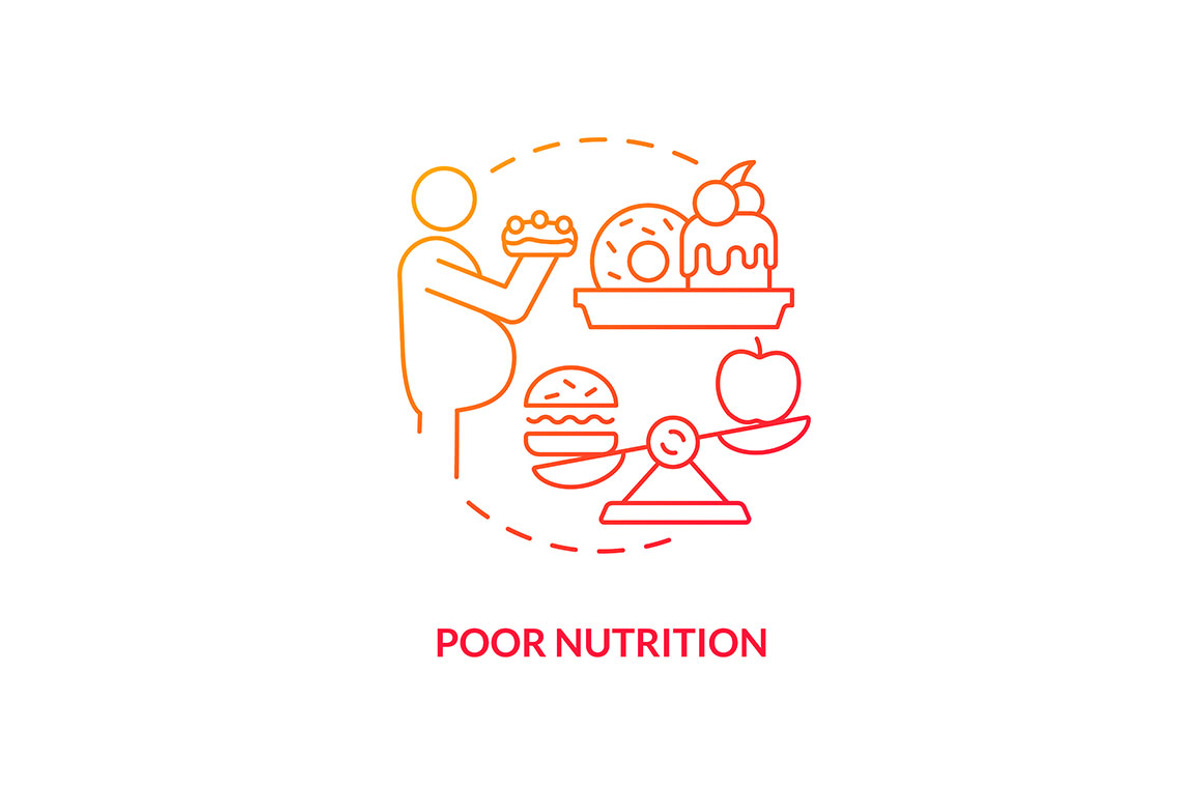Poor nutrition blue gradient concept, an Icon by IMG Visuals