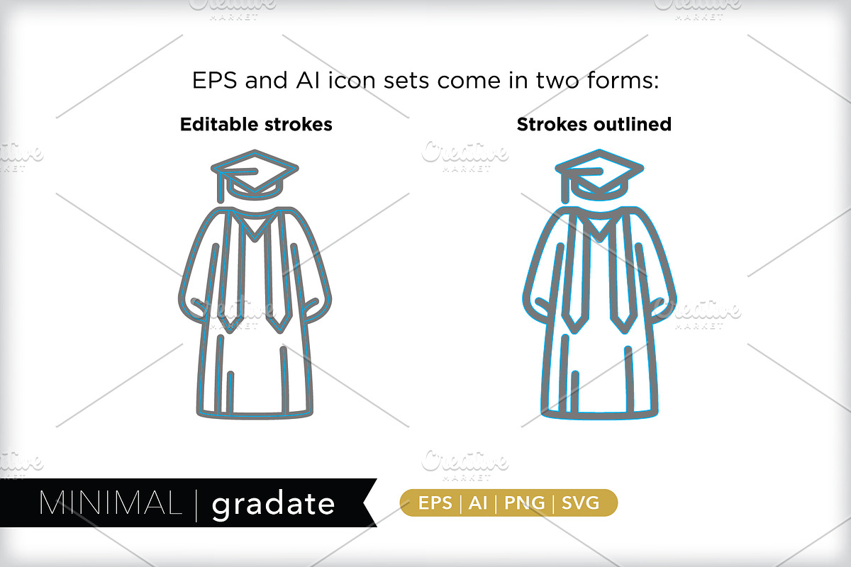 Minimal graduate icons, an Outline Icon by Picture Window (Photo 4 of 5)