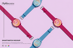 Digital Smartwatch Screen Mockup, a Wearable Device Mockup by skybluecreative
