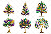 Mardi Gras Tree Clipart, an Illustration by Black Bird Studio (Thumbnail 4 of 7)