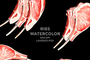 Ribs Watercolor illustrations, a Food Illustration by wedraw (Thumbnail 2 of 5)