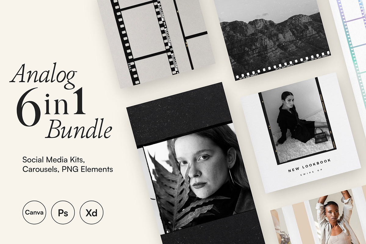 Analog BUNDLE Elements & Templates, a Social Media Template by Sparrow & Snow (Photo 1 of 7)