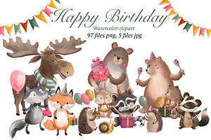 Birthday party in the forest, an Illustration by AkvarelRiver