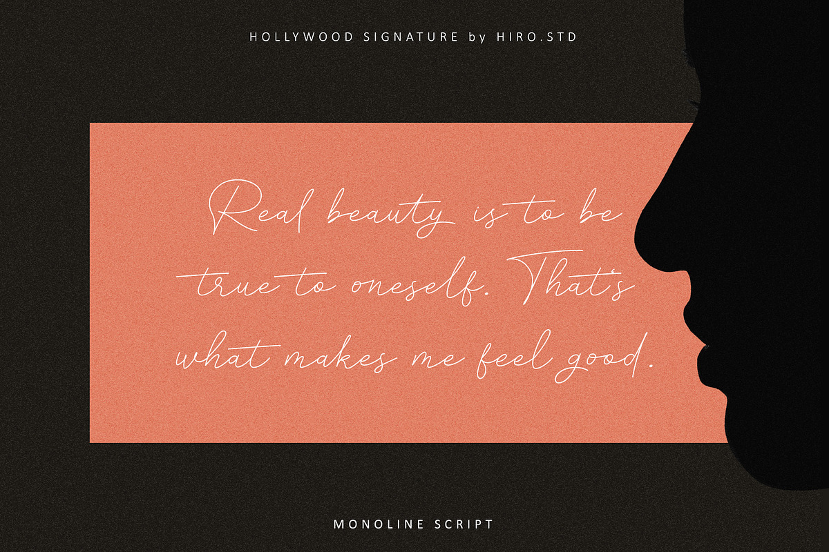 Hollywood Signature Monoline Font, a Handwritten Font by HIRO.std (Photo 7 of 11)