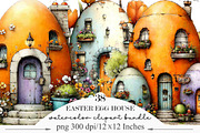 Watercolor Easter Egg House Clipart, an Illustration by Designking (Thumbnail 1 of 5)
