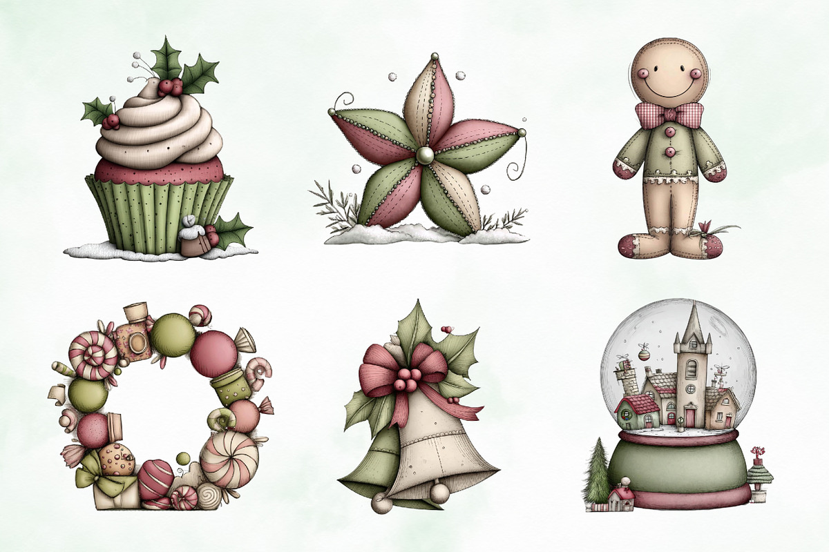 Whimsical Christmas Clipart Bundle, an Illustration by Creative Art (Photo 5 of 10)
