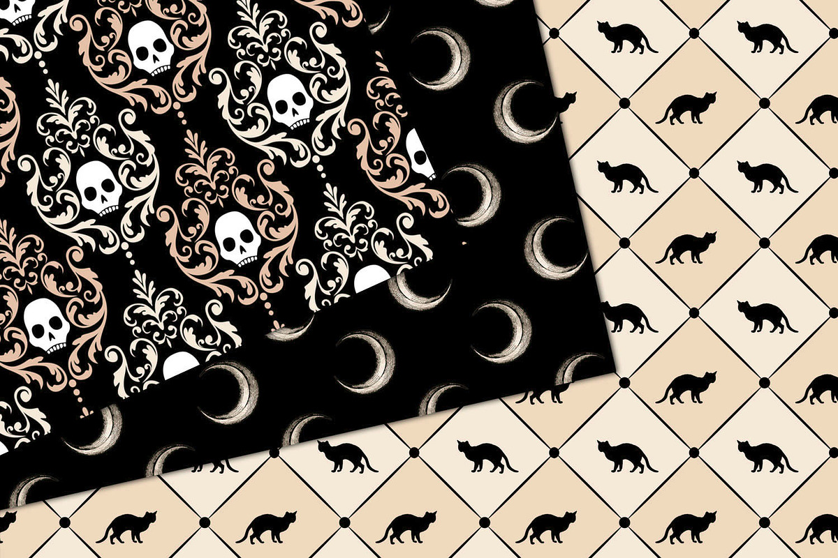 Ivory Halloween Digital Paper, a Pattern Graphic by Digital Curio (Photo 3 of 4)